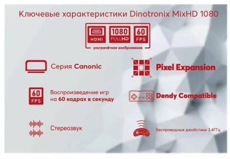 Игровая консоль RETRO GENESIS Dinotronix (ZD-09) MixHD 1080 - фото в интернет-магазине Арктика