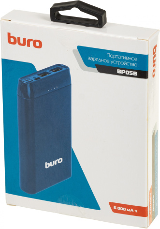 Портативный аккумулятор Buro (BP05B10PBL) 5000mAh (синий) - фото в интернет-магазине Арктика