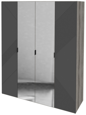 Спальня "Манхеттен" ТД100.07.44(1) каркас шкафа комбинированного с 4 дверями тип 1  (Дуб Гамильтон ) - ВКДП - фото в интернет-магазине Арктика
