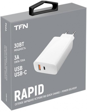 Зарядное устройство TFN QC+PD 30W White без кабеля (TFN-WC11)* - фото в интернет-магазине Арктика