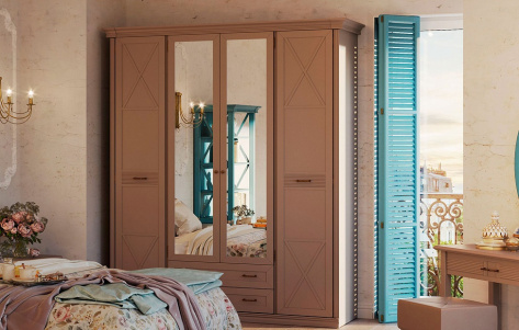 Спальня "Кантри" (КА-200.04) шкаф для одежды (Серый камень) - фото в интернет-магазине Арктика