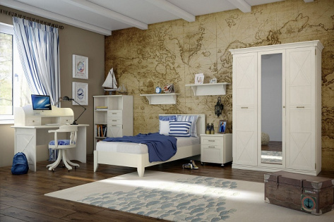 Спальня "Кантри" (КА-266.05) шкаф для одежды (Д1/Валенсия) - Ангстрем - фото в интернет-магазине Арктика