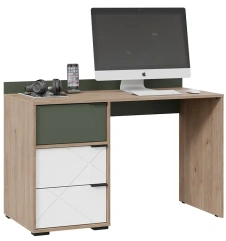 Детская "Лео" ТД-410.15.02 стол письменный (Гикори джексон/Белый матовый/Дымчатый зеленый) - Три Я - каталог товаров магазина Арктика