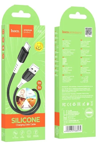 Кабель Hoco X82 Type-C/ 1m/ 3A/ Силикон/ Black (HC-68575) - фото в интернет-магазине Арктика