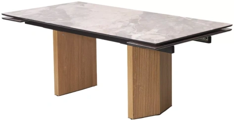 Стол обеденный МОЦАРТ 200 (Каталония/стекло/дуб монтана) - М-Сити - фото в интернет-магазине Арктика