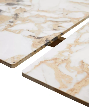 Стол обеденный ACERRA 160 (GLOSS GRAND JADE SOLID CERAMIC/ GOLDEN CHAMPAGNE) - М-Сити - фото в интернет-магазине Арктика