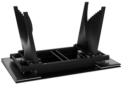 Стол обеденный "Шелдон" тип 1 (черный муар/керамика матовая белый мрамор) - Три Я - фото в интернет-магазине Арктика
