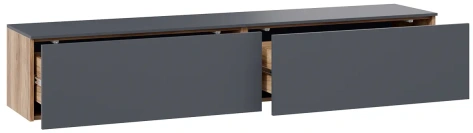 Гостиная "Порто" ТД-393.03.11 тумба ТВ (Яблоня Беллуно/Графит софт) - Три Я - фото в интернет-магазине Арктика