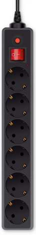 Сетевой фильтр Buro 600SH-16-5-B 5м (6 розеток) черный - фото в интернет-магазине Арктика