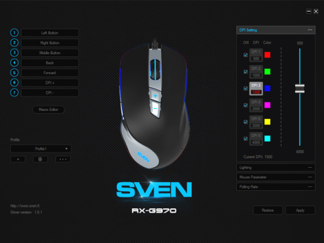 Игровая мышь Sven RX-G970 (черная) USB - фото в интернет-магазине Арктика