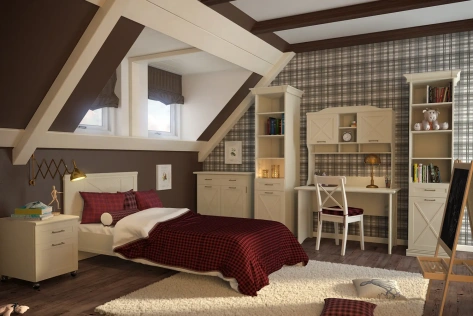 Спальня "Кантри" (КА-708.01) стеллаж (Д1/Валенсия) - Ангстрем - фото в интернет-магазине Арктика