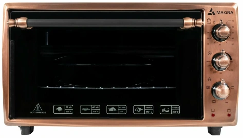Минипечь MAGNA MF4515-3RBM/OG (ретро чёрный матовый с золотом) - фото в интернет-магазине Арктика