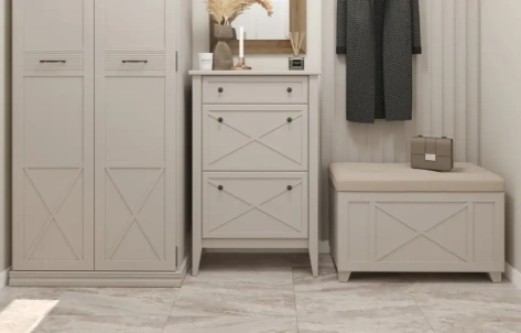 Прихожая "Кантри" (КА-115.11) тумба для обуви (Кашемир серый) - Ангстрем - фото в интернет-магазине Арктика