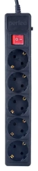 Сетевой фильтр Perfeo Power+ PF_A4658, 1,8м, 5 розеток, черный (PF-PP-5/1,8-B) - каталог товаров магазина Арктика