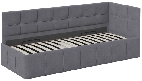 Детская "Грей" тип 1 кровать 80*200 с мех (Велюр Galaxy серый) - Три Я - фото в интернет-магазине Арктика