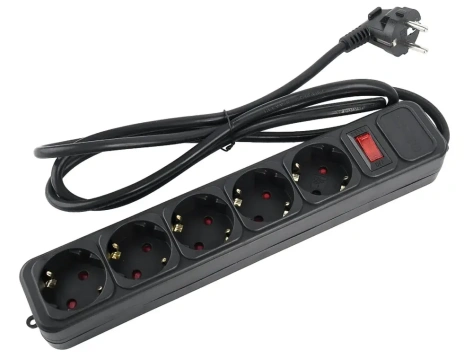 Сетевой фильтр Perfeo Real Power PF_E1499, 1,8м, 5 розеток, 16А, 3500 Вт, черный - фото в интернет-магазине Арктика