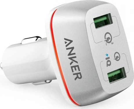 Зарядное устройство авто Anker PowerDrive+ 2 with Quick Charge 3.0 white A2224H21 - фото в интернет-магазине Арктика