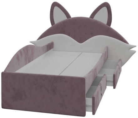 Детская "Фокс" ПМ-332.18 исп.2 кровать с 2 ящиками в мягкой обивке (Formula 392 (слива)) - ВКДП - фото в интернет-магазине Арктика