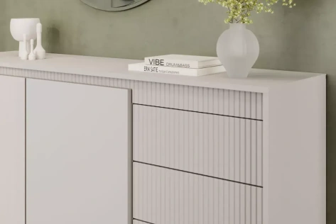 Гостиная "Свейн" 479.01 комод 3 ящ. (Кашемир серый) - Столлайн - фото в интернет-магазине Арктика