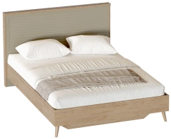 Спальня "Гавана" кровать 160*200 (дуб натуральный светлый/светло-серый софт) - Мебельград - каталог товаров магазина Арктика