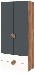 Детская "Тризиль" 476.01 шкаф 2-х дверн. с ящ. (дуб барокко/зеленый камень) - Столлайн - каталог товаров магазина Арктика