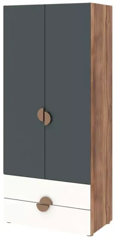 Детская "Тризиль" 476.01 шкаф 2-х дверн. с ящ. (дуб барокко/зеленый камень) - Столлайн - фото в интернет-магазине Арктика