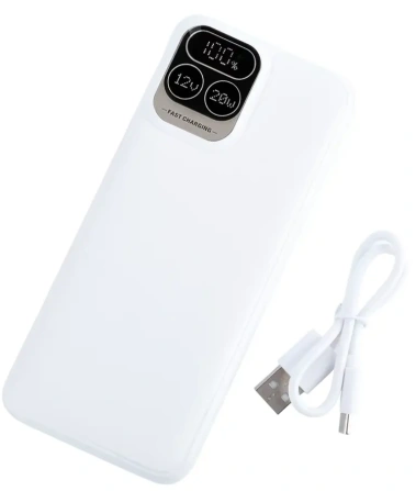 Аккумулятор внешний Perfeo Powerbank Atomic Age 20000 mAh Белый (PF_E1475) - фото в интернет-магазине Арктика