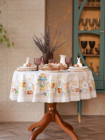 Скатерть "Этель" Пасхальные куличи d=215 см, 100% хл, саржа 190 гр/м2 10254597 ПСХ - Сима-ленд - фото в интернет-магазине Арктика