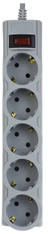 Сетевой фильтр Perfeo PowerX PF_A4715, 1,8м, 5 розеток, серый - фото в интернет-магазине Арктика