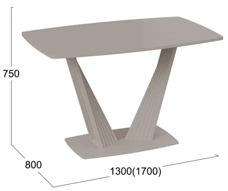 Стол обеденный "Фабио" тип 1 (капучино матовый/стекло матовое капучино) - Три Я - фото в интернет-магазине Арктика
