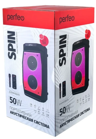 Портативная акустика Perfeo Spin Black (PF_D0021) - фото в интернет-магазине Арктика