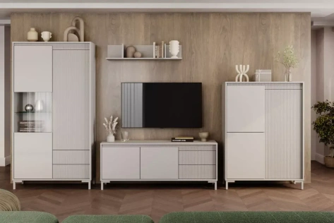 Гостиная "Свейн" (Кашемир серый) - Столлайн - фото в интернет-магазине Арктика