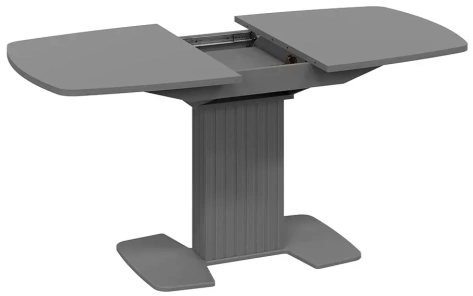 Стол обеденный "Хилтон" (столешница тип 2 + подстолье/Графит матовый/Стекло матовое серое) - Три Я - фото в интернет-магазине Арктика