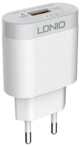 Зарядное устройство сетевое LDNIO A303Q 18W +Type-C QC 3.0 White (LD_B4370) - фото в интернет-магазине Арктика