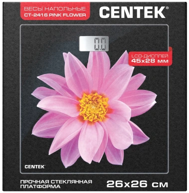 Весы напольные Centek CT-2416 Pink Flower - фото в интернет-магазине Арктика