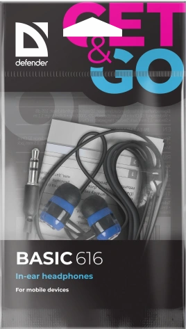 Наушники Defender Basic 616 (черно-синие) - фото в интернет-магазине Арктика