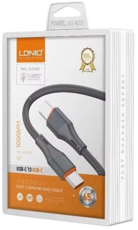 Кабель LDNIO LS631C Type-C-Type-C 1m 65w Gray (LD_B4574) - фото в интернет-магазине Арктика