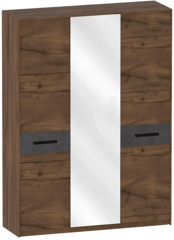 Спальня "Глазго" шкаф 3-х дверн БЕЗ обрамл (Таксония/металл бруклин) - Мебельград - фото в интернет-магазине Арктика