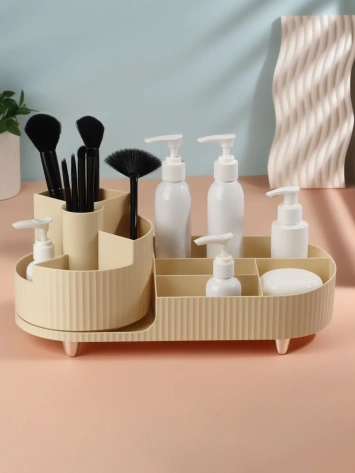 Органайзер 9секц ELIS вращающ 34,5*14,7*14,3см беж/серебр к/кор накл QF 10669869 - Сима-ленд - фото в интернет-магазине Арктика