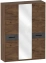Спальня "Глазго" шкаф 3-х дверн БЕЗ обрамл (Таксония/металл бруклин) - Мебельград - фото в интернет-магазине Арктика