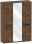 Спальня "Глазго" шкаф 3-х дверн БЕЗ обрамл (Таксония/металл бруклин) - Мебельград