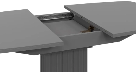 Стол обеденный "Хилтон" (столешница тип 2 + подстолье/Графит матовый/Стекло матовое серое) - Три Я - фото в интернет-магазине Арктика