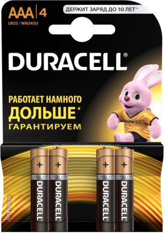 Батарейка Duracell LR03-4BL Basic 4 шт - фото в интернет-магазине Арктика