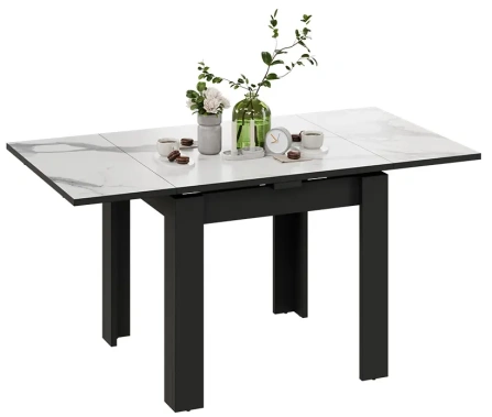 Стол обеденный "Хьюстон" Т1 (Черный/Белый мрамор) - Три Я - фото в интернет-магазине Арктика