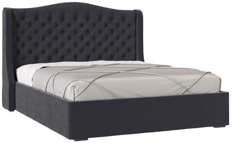 Кровать "Орнелла" (810.26) кровать 160*200 (MATT VELVET 97/Серый уголь/ОД06) - Ангстрем - фото в интернет-магазине Арктика