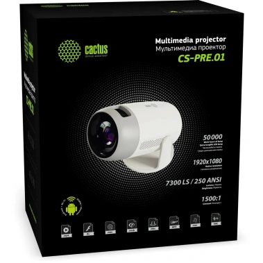 Проектор Cactus CS-PRE.01B.Full HD-A - фото в интернет-магазине Арктика