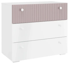 Детская "Фокс" ПМ-332.04.01/04.12 комод (Белая, Пудровый) - ВКДП - каталог товаров магазина Арктика