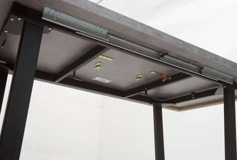 Стол обеденный ЛОФТ 160 (Бетон Портленд/ Черный) - М-Сити - фото в интернет-магазине Арктика