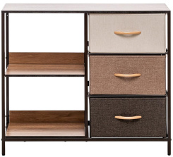 Комод "Локи" 3 ящ с полкой (коричневый, бежевый/св-корич/темно-корич) - Импэкс - каталог товаров магазина Арктика