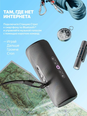 Умная колонка Яндекс Станция Стрит (YNDX-00030BLK) Черная - фото в интернет-магазине Арктика